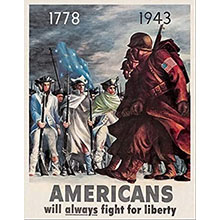 1:6 Scale US WWII Poster Americans will always fight for liberty